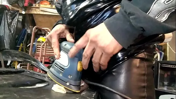 Tonton Video Leather dressed power tool masterbation baru