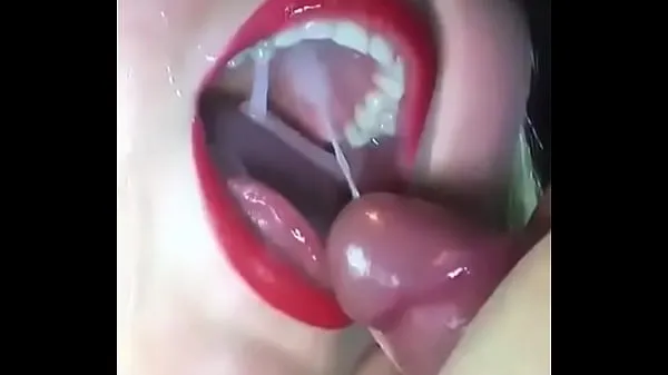 Tonton Cum shot mouth releasing sperm in mouth Video baharu